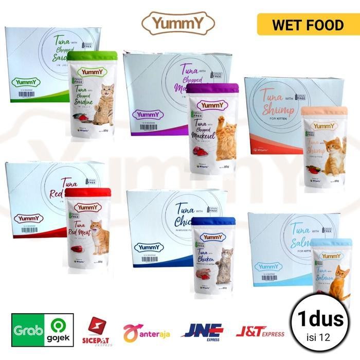 Yummy cat pouch 1 DUS ( isi 12 ) yummy cat wet food