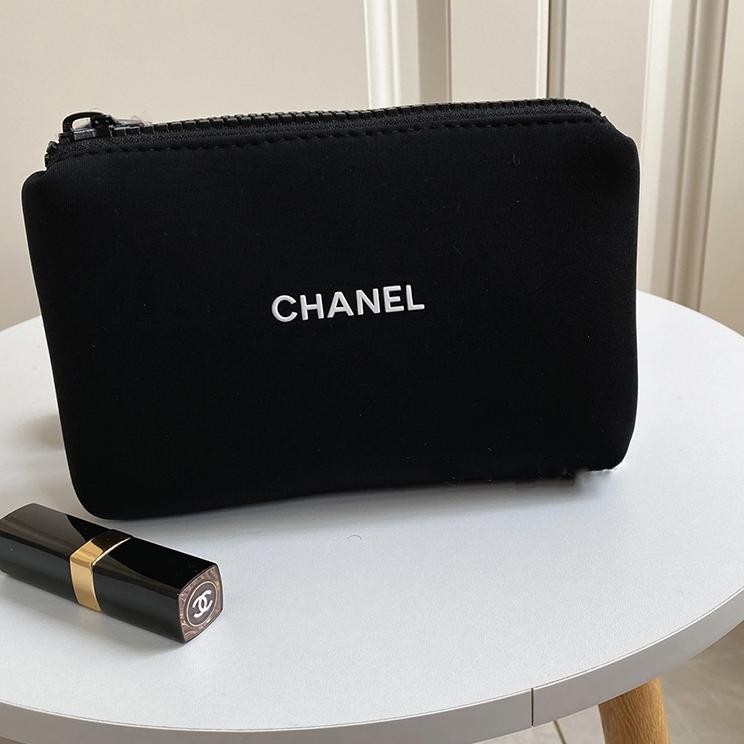 Make Up Pouch Chanei Spandex Include Box Pouch Kosmetik 19311Cm Makeup Pouch Aesthetic Tas Kosmetik 