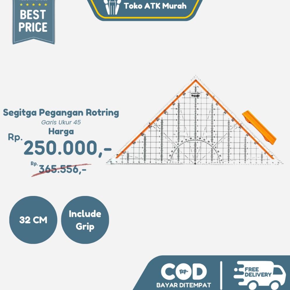 Penggaris Segitiga Pegangan Rotring 32cm