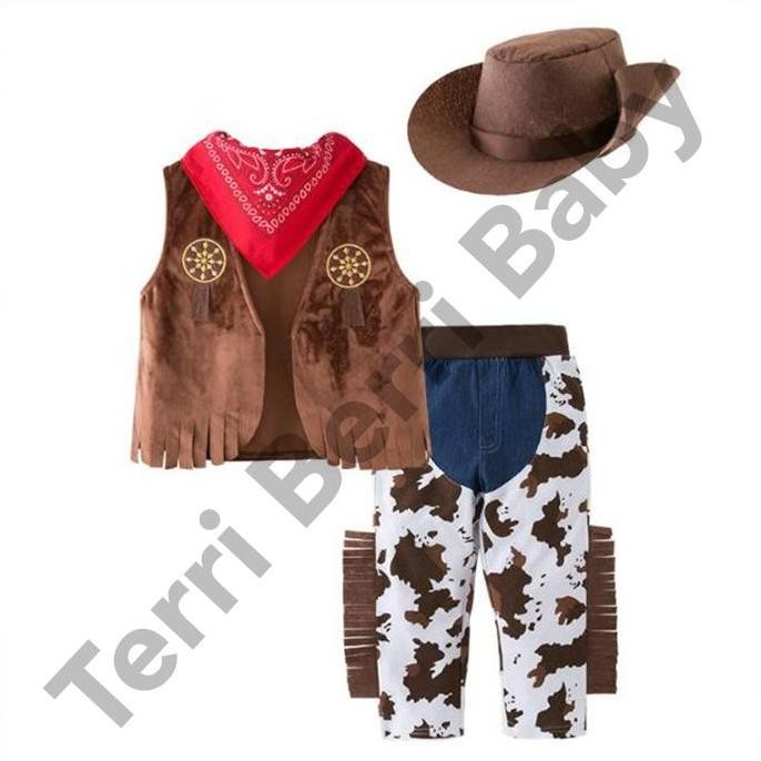 Baju Kostum Cowboy Zorro Koboi Setelan Toddler Anak Halloween