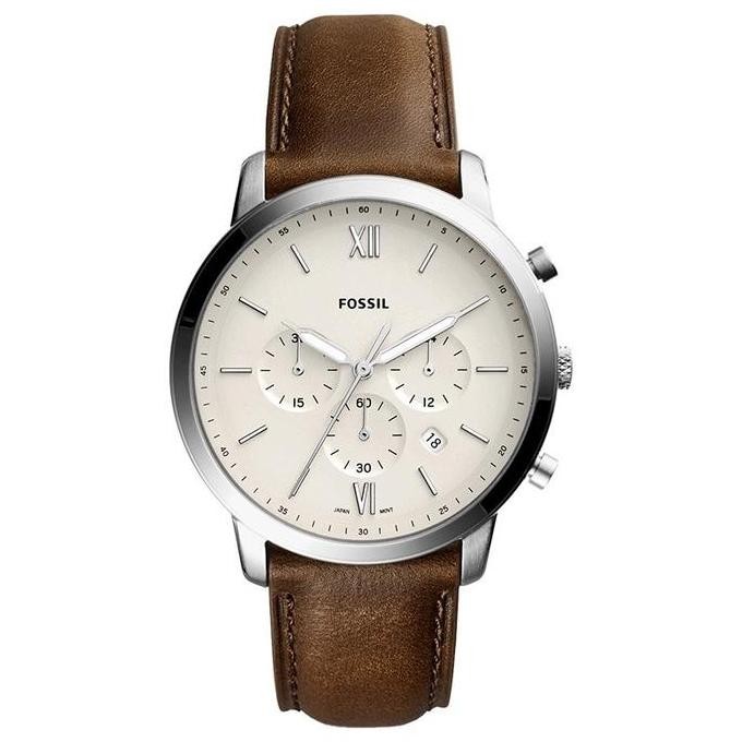 Jam Tangan Pria FossilNeutra Chronograph Men Beige Dial Brown