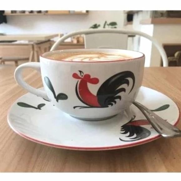 Cangkir Kopi Set Motif Ayam Jago Cangkir Set Isi 12 Set 240Ml