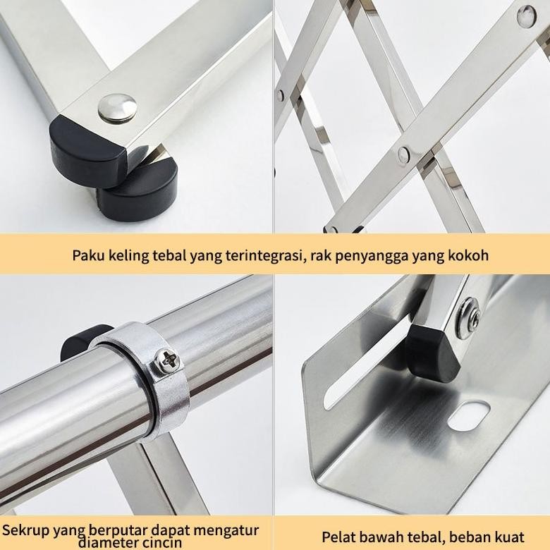 Jemuran Baju Tempel Dinding  - Rak Jemuran Pakaian Basah Lipat Rak Jemuran stainless steel Jemuran l