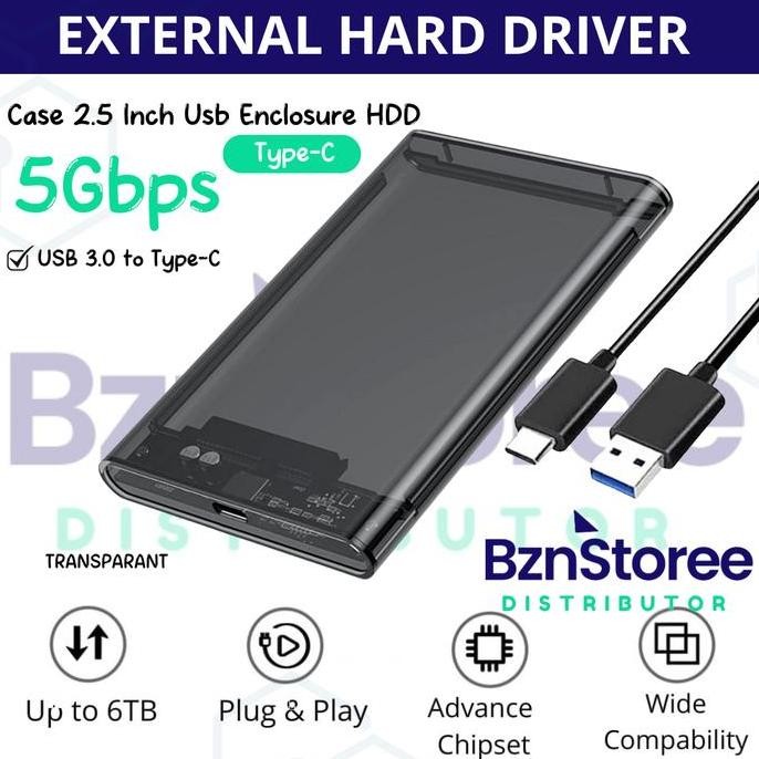 DT100 }} Casing Hardisk External HDD External Case 2.5" USB TYPE-C /Casing Case Enclosure HDD 2.5 In