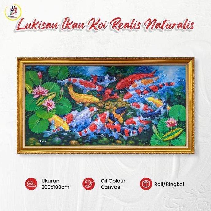 Lukisan Ikan Koi Hoki Ukuran Besar