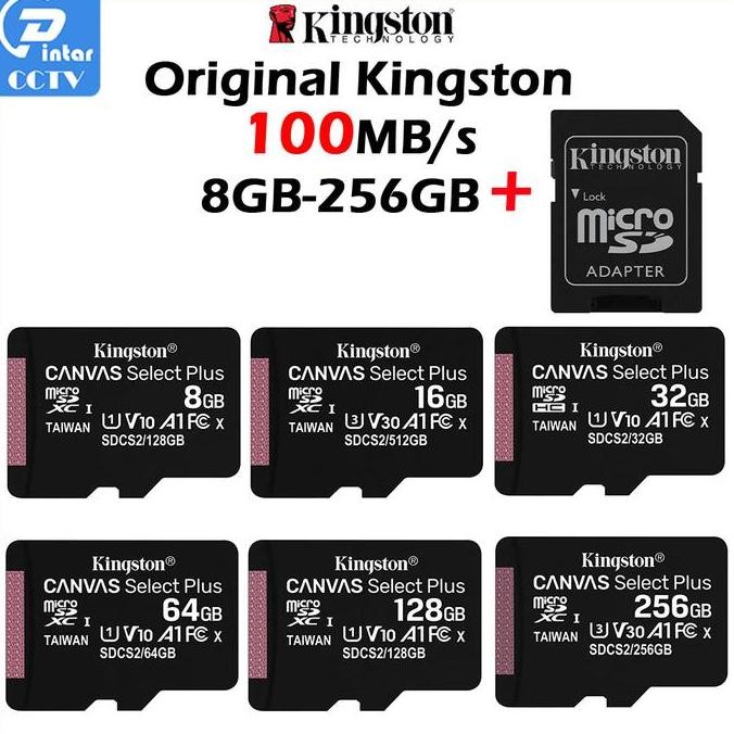 DB65 >> Original Kingston SDCS2 Memory Card Canvas Select Plus Micro SD 8GB 16GB 32GB 64GB 128GB 256