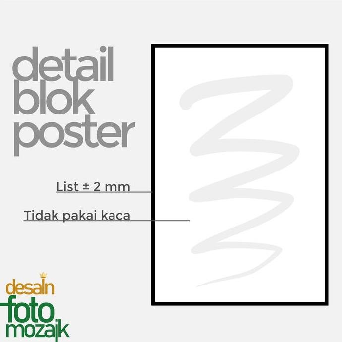 Edit Foto Mozaik dengan Frame Block Poster ukuran 12R dll.