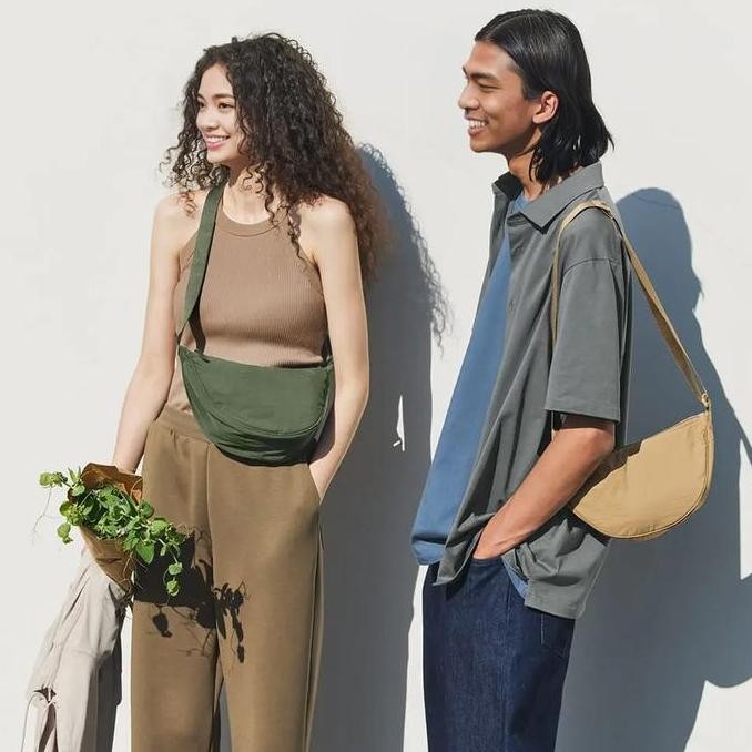 Promo GUVDIV Tas Kecil Ringan Sederhana Tas Selempang Wanita Tas Selempang Nilon Kain Pangsit Tas Ba