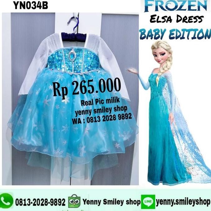 #Yn034B Dress Frozen Elsa Baby / Kostum Frozen