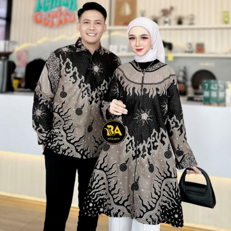 Model Baru Baju Batik Couple Pria Wanita Batik Tunik Couple Modern Set Pakaian Couple Kemeja Batik P