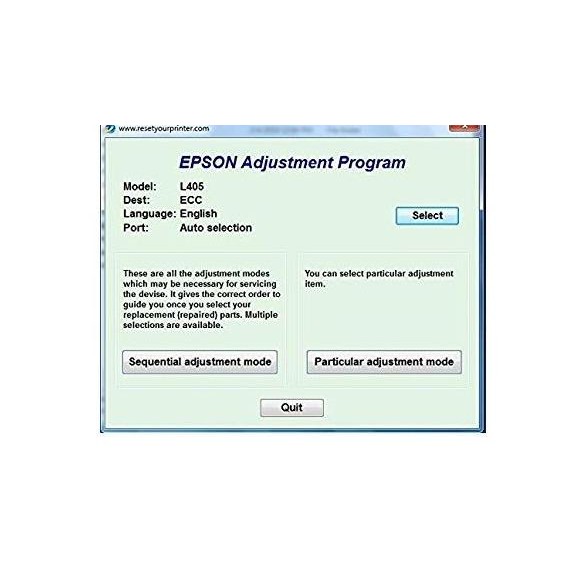 DB14 >> Resetter / Reseter / Reset Printer Epson L405