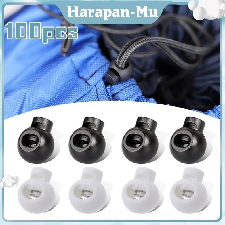 UGNDA Stopper Tali Plastik Isi 100 Stopper Tali Kur Stopper Tali Celana Stopper Knop Tali Serut Jake