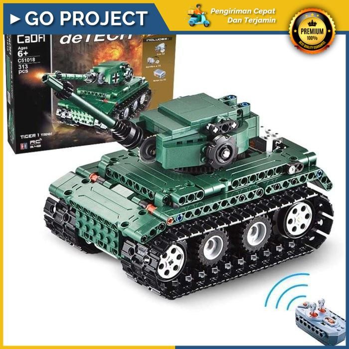 Go-Project Double E Cada Bricks Tiger 1 Tank C51018W 2.4Ghz Rc Original High Quality