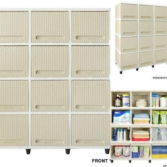 Promo lemari plastik club flip triple susun 4 lemari 12 pintu COD