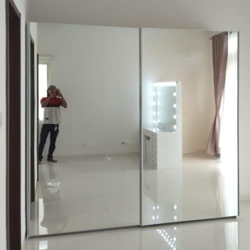 Promo Lemari pakaian full cermin rel gantung 2 pintu/rel gantung/lemari duco/ Nota invoice COD