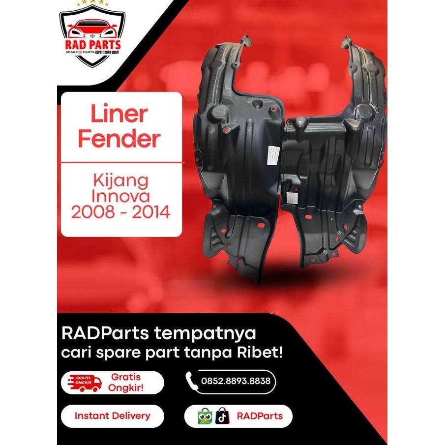 LINER FENDER - TOYOTA INNOVA 2008 - 2014 - FRONT INNER FENDER RESTOCK