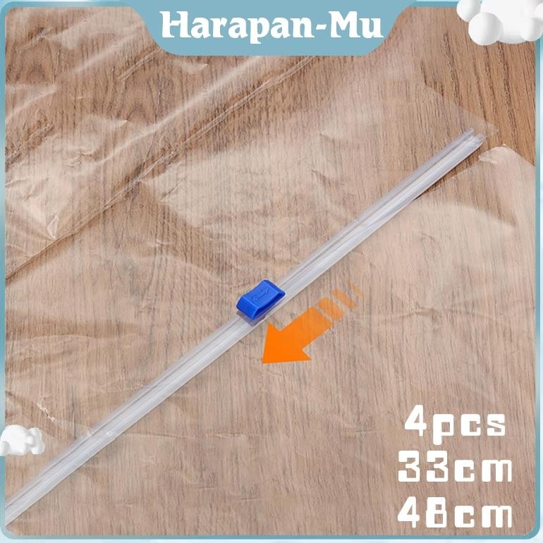 UGNDA Alat Pemotong Plastik Wrapping 4Psc - 2 Arah Alat Wrapping Makanan Pemotong - Dua Ukuran Pilih