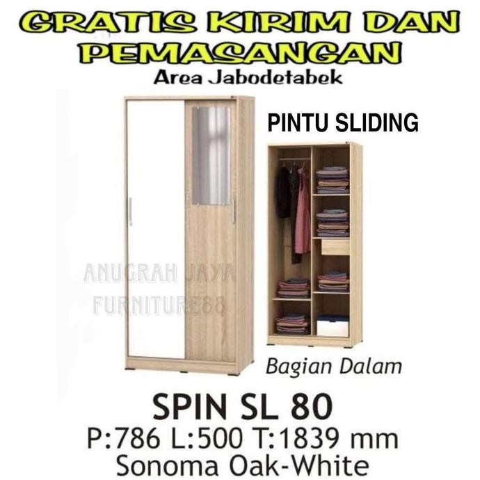 Promo Activ Lemari Pakaian 2 Pintu Sliding Lemari Baju Sliding Door COD