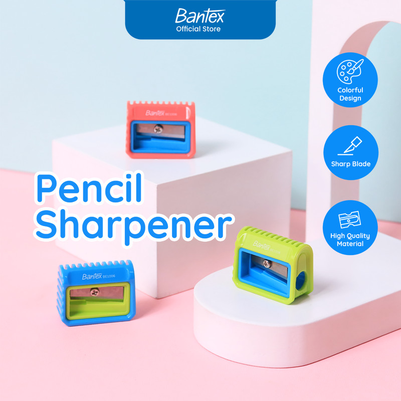 Bantex Rautan Pensil / Pencil Sharpener Satu Lubang Warna Warni BE1006