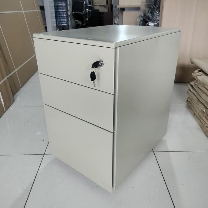 Laci Sorong DRAWER NAKAS BESI Meja Printer Sudut PARTISI 3 Laci (Kurir INSTANT)