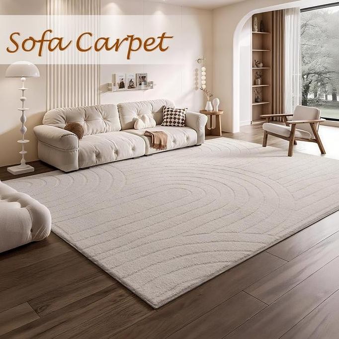 SANHOME Karpet Bulu Nyaman (Kaki Kosong Nyaman): Dasar Anti-Slip Berkualitas Gaya Minimalis Lembut S