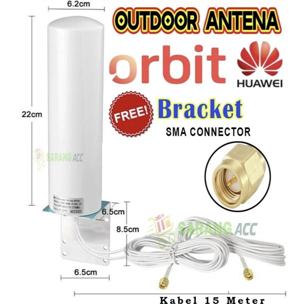 ROULACASE - SMARTCOM - Antena Modem Router GSM Wifi 4G LTE Outdoor SMA Male Huawei Telkomsel Orbit S