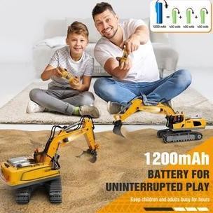 2.4Ghz Rc Excavator Paduan Mainan Rc Rc Truk Truk 11 Saluran Excavator