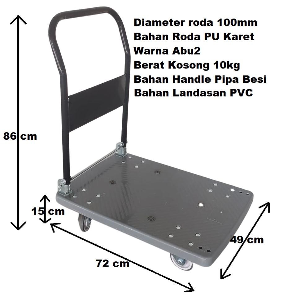 PROMO Trolly Dorong Heavy Duty 150kg- Kereta Dorong Barang - Troli gledekan
