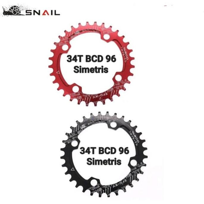 Snail Chainring 34T Bcd 96 Chain Ring Arm Crank Bcd96 32T Hitam