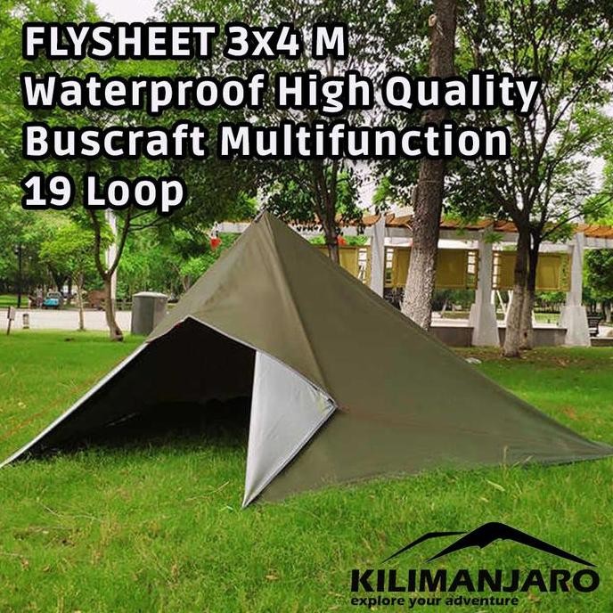FLYSHEET 3x4 M KILIMANJARO Ultralight 19 Loop 19 Lubang Multifungsi