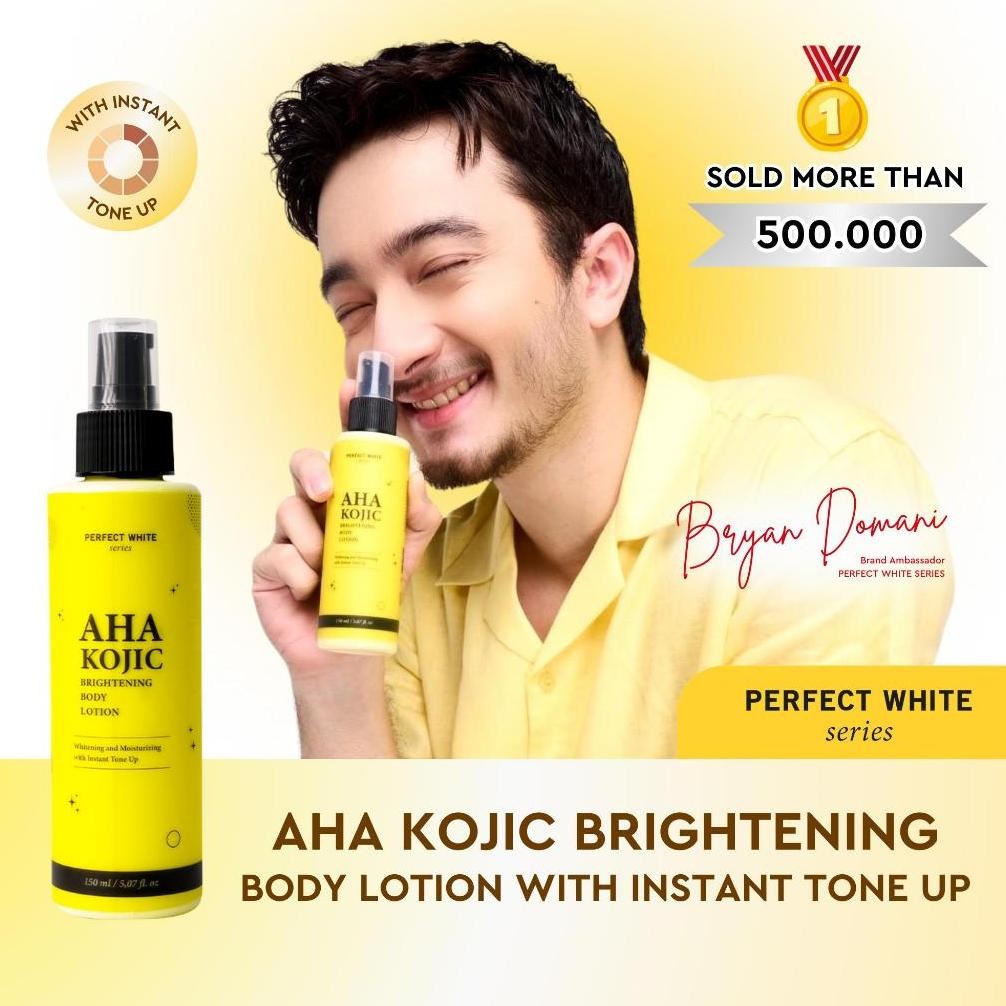 Model Baru PERFECT WHITE [100ml] AHA Kojic Brightening Body Lotion | Hand Lotion with Instant Tone U