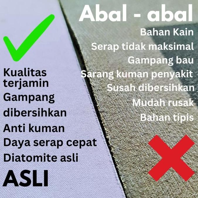 Keset dapur kamar mandi kaki toilet rumah batu diatomite asli original