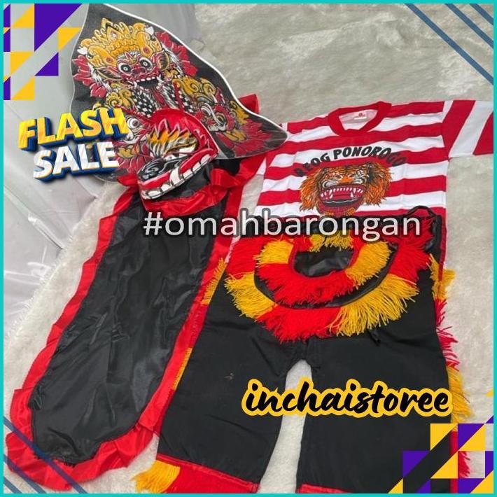 TERLARIS Mainan Anak Stelan Kaos Celana Reog Ponorogo dan Barongan Devil Caplokan Spon Free Embong K