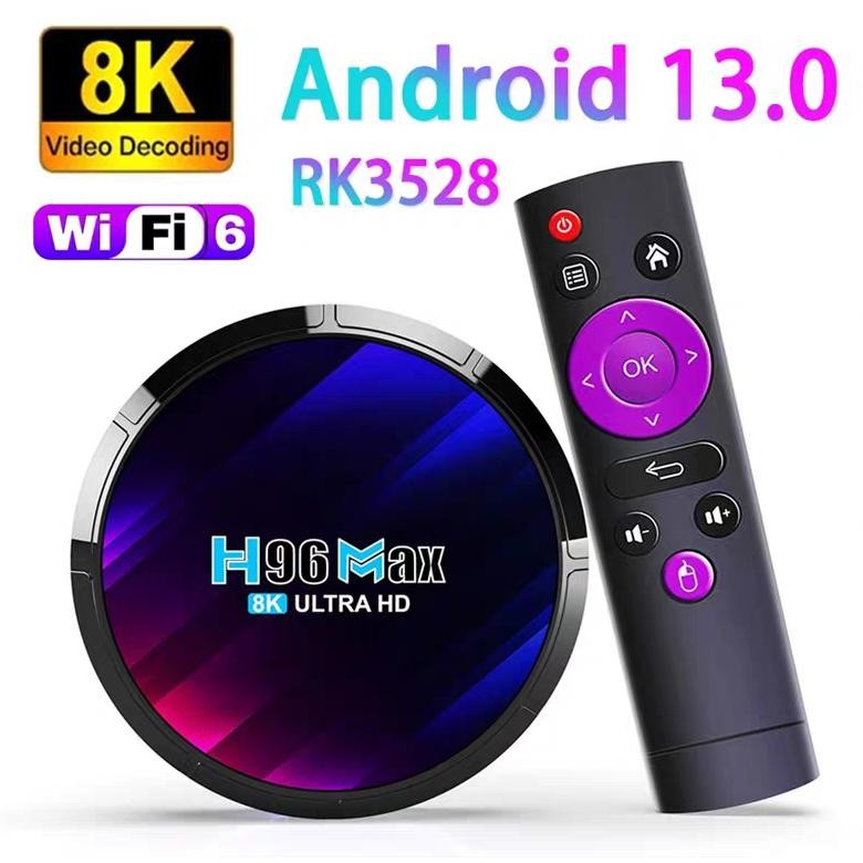 IDEALE- SMARTCOM - H96 Max 4GB/32GB Android 13 STB Android TV Box RK3318 RK3528 Unlock Rooted Quad C