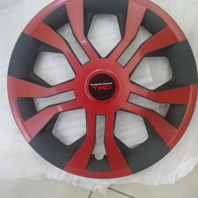 Wheel Dop Cover Mobil L 300 Motif Hitam Merah Ring 14