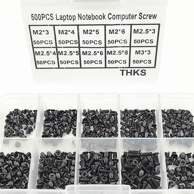 Baut Mur Screw Laptop 500pcs Set Asus Lenovo Acer Hp Dell Notebook Laptop Computer Screws Obeng