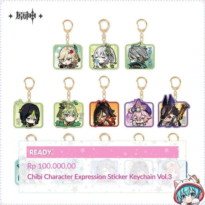 Genshin Impact Chibi Character Expression Sticker Keychain Volume 3 TERBAIK
