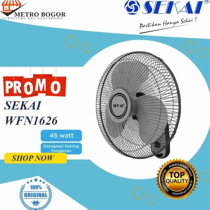 Sekai WFN 1626 Kipas Angin Dinding / WFN1626 / WFN-1626 ASLI