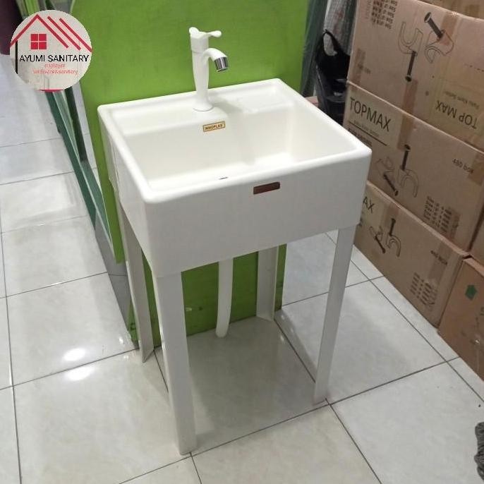 Wastafel cuci tangan portable/wastafel standing pvc+kaki komplit set
