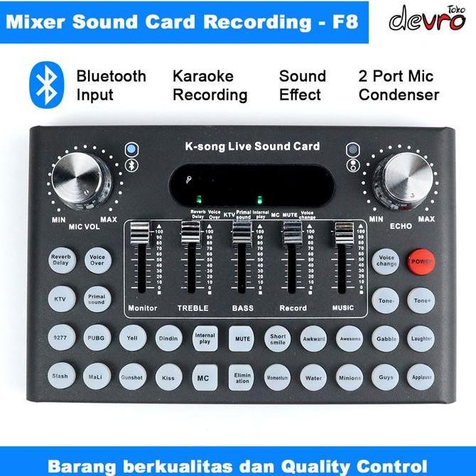 Sound Card F8 Mixer Amplifier Live Broadcast Recording - Woopower F8