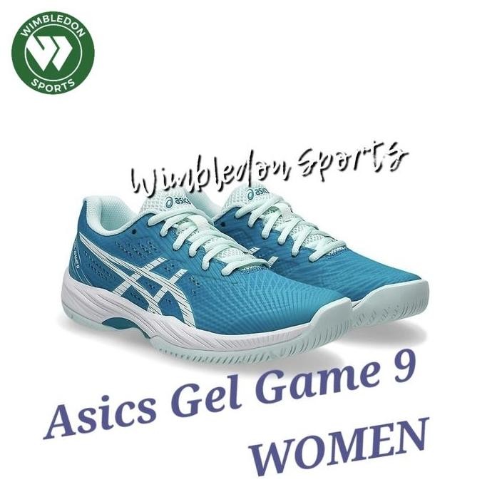 TERBARU - Sepatu Asics GEL GAME 9 White Teal / Sepatu Tenis ASICS ORIGINAL