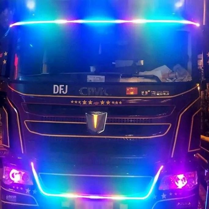 DF175>> Lampu LED Alis DRL 24 Volt 120 cm 150 cm Truk Bus Canter Fuso Tronton Senja RGB Strip Bagasi