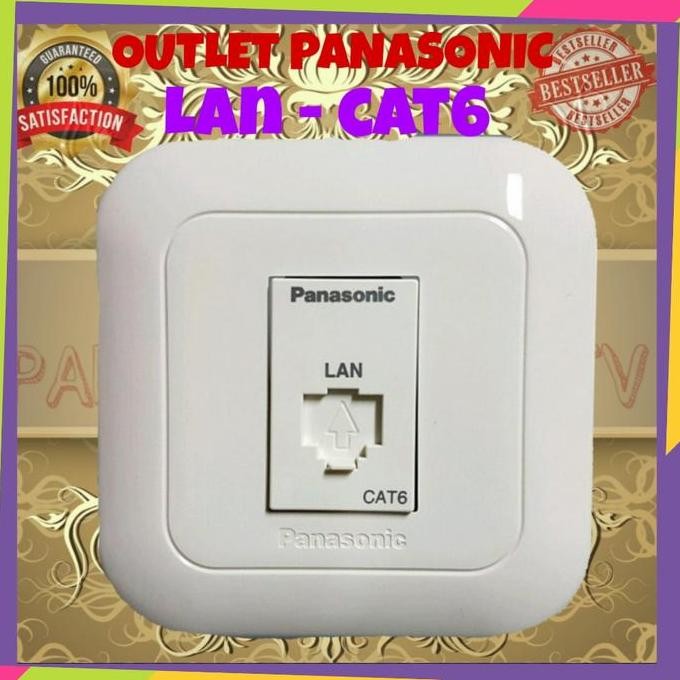 OUTLET DATA CAT6 PANASONIC +FRAME STOPKONTAK RJ45 CAT6