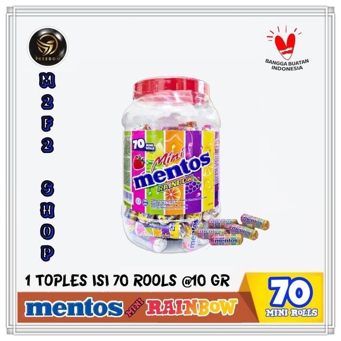 Permen Mentos Mini Rainbow Jar | Toples isi 70 - 700 gr (Harga Satuan)