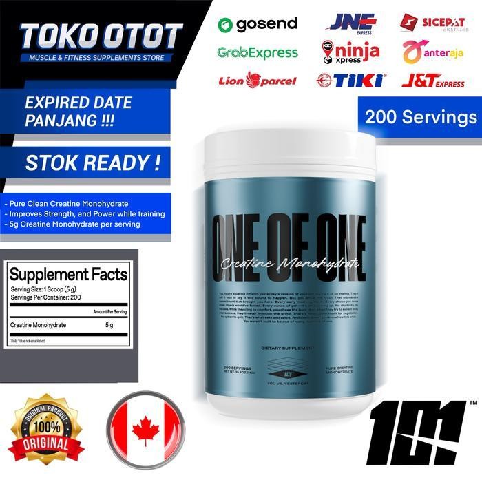 ONE OF ONE Pure Creatine Monohydrate Unflavored 200 Servings 1000gr Recovery Boost Strength Power Su