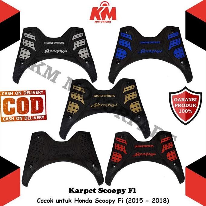 Karpet Scoopy Fi 2015 - 2018 Keset Pijakan Kaki Honda Scoopy Bordes Bahan Karet Variasi