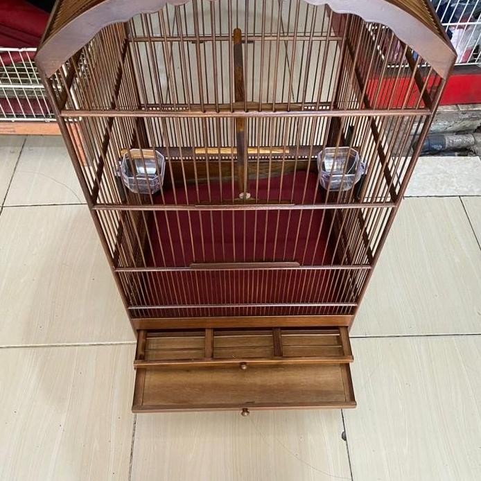 SANGKAR KANDANG BURUNG PENTET KOSAN JATI CMS COKLAT DOF murah