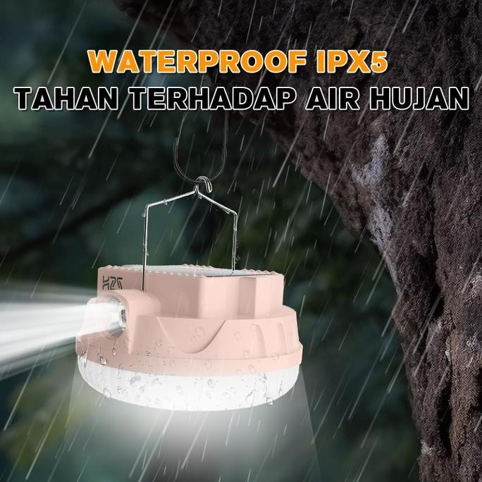 H2S Lampu Led Emergency Ufo + Senter Hs-Q188 Solar Panel 400W + 50W Baterai Lepas