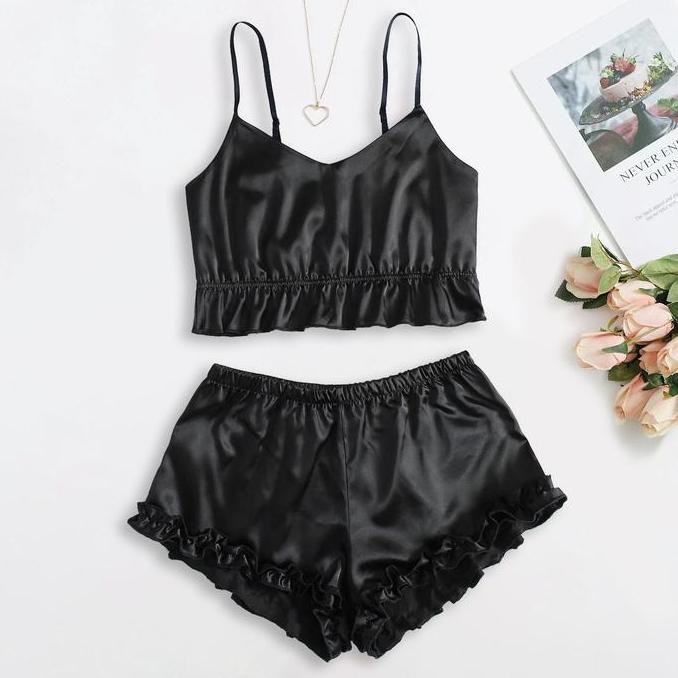 Baju Tidur VS Lingerie Pajamas , Baju Tidur Bahan Satin Bagus , Satin Silk Premium , Baju Tidur Wani