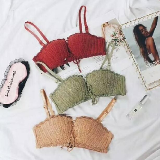 Bra Set Bh + Celana Dalam Wanita Sexy Import Tanpa Kawat Korean - 5